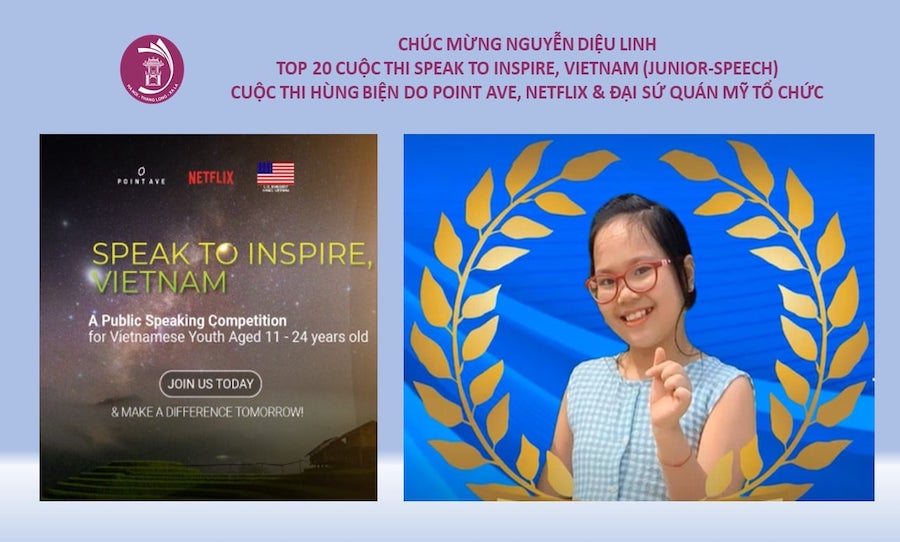 NGUYỄN DIỆU LINH - TOP 20 CUỘC THI SPEAK TO INSPIRE, VIỆT NAM