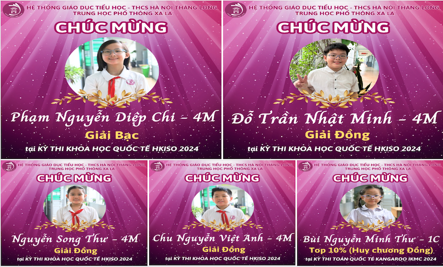 CHÚC MỪNG HỌC SINH HNTL ĐẠT GIẢI CAO TẠI CÁC KỲ THI TOÁN, KHOA HỌC QUỐC TẾ 2024