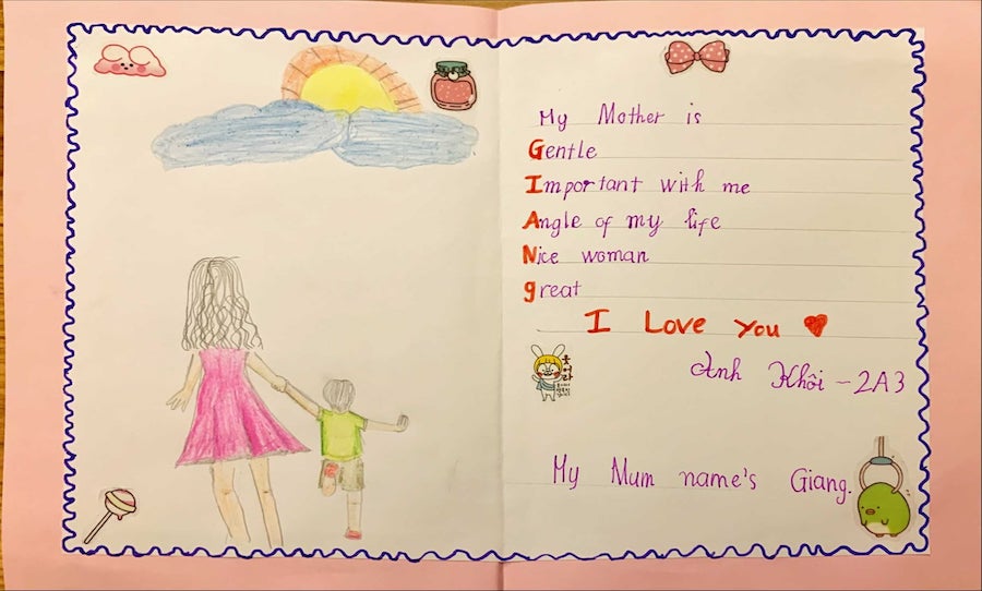 Acrostic Poem - Học Sinh HNTL Làm Thơ Về Mẹ