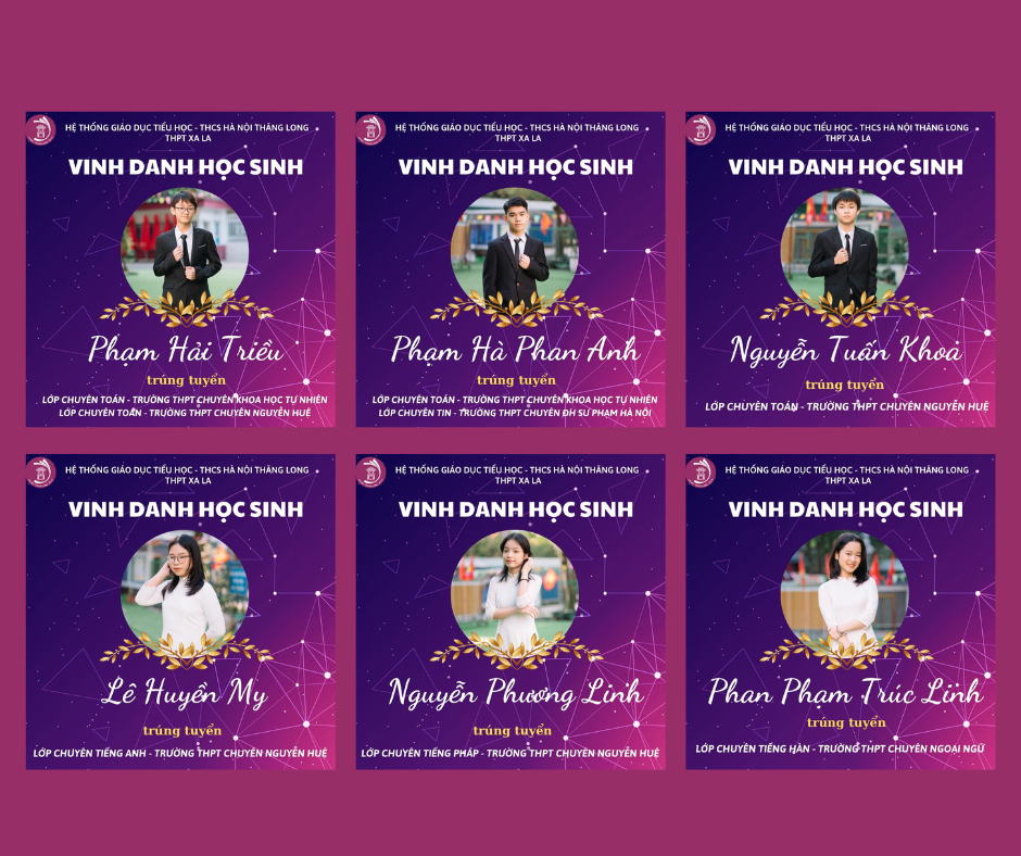 CHÚC MỪNG 06 HỌC SINH LỚP 9A3 - HNTL TRÚNG TUYỂN VÀO CÁC TRƯỜNG THPT CHUYÊN TẠI HÀ NỘI